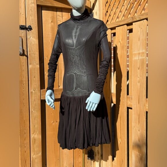 🆕 RAT & BOA 🧿 NWOT Lui Sheer Mesh Long Sleeve Mini Dress, Black - Sz L - Picture 4 of 16